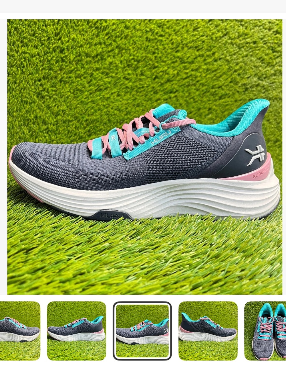 Kuru Atom 2 Womens Size 9 Blue White Pink Athletic Running Walking Shoes Sneaker